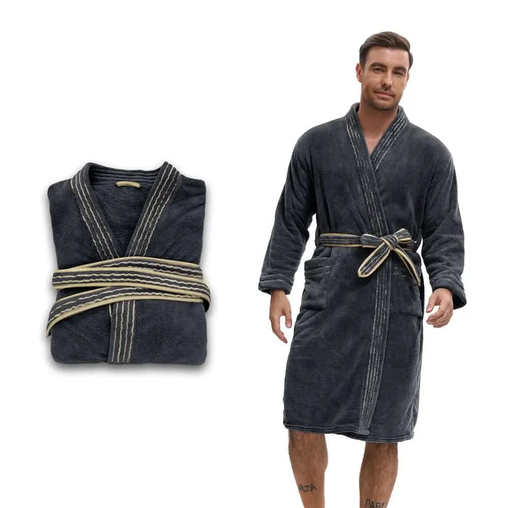 VelourGent – Elegant Men's Bathrobe made of Thick Velvet - Image 7