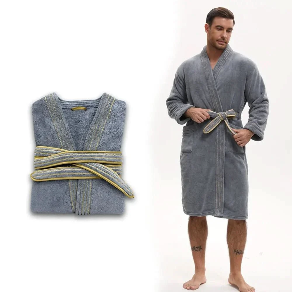VelourGent – Elegant Men's Bathrobe made of Thick Velvet - Image 9