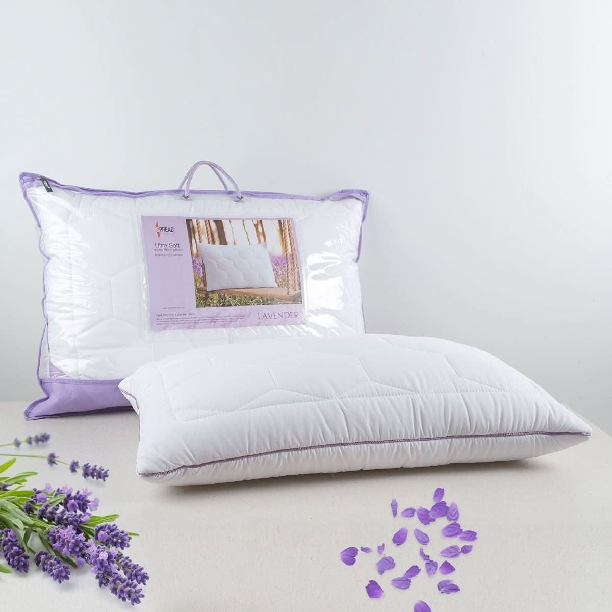 Veluvon Serenity Pillow | Hypoallergenic & Antibacterial | With Lavender Scent | Soft Sleeping Pillow for Sensitive Skin - Image 3