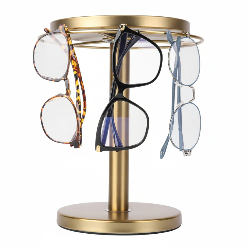 VISORACK – 360° Rotating Glasses Stand for Elegant Organization