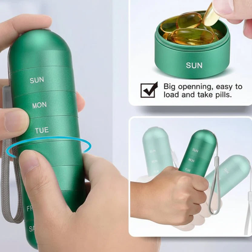 VITACASE – Waterproof 7-Day Aluminum Pill Organizer with Large Compartments - Image 4