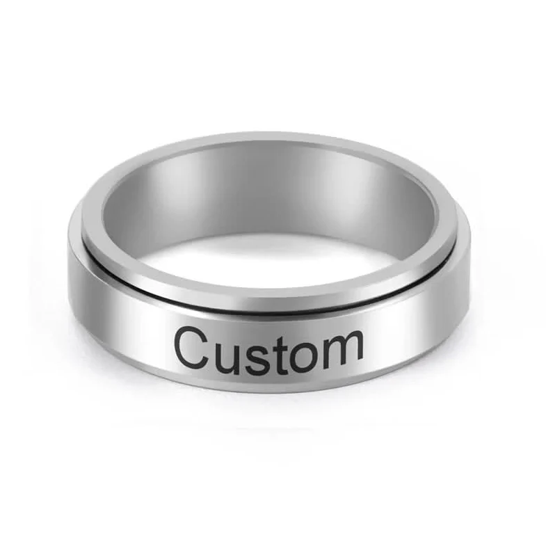 VORTENO – Stainless Steel Spinner Ring with Engraving for Couples - Image 8
