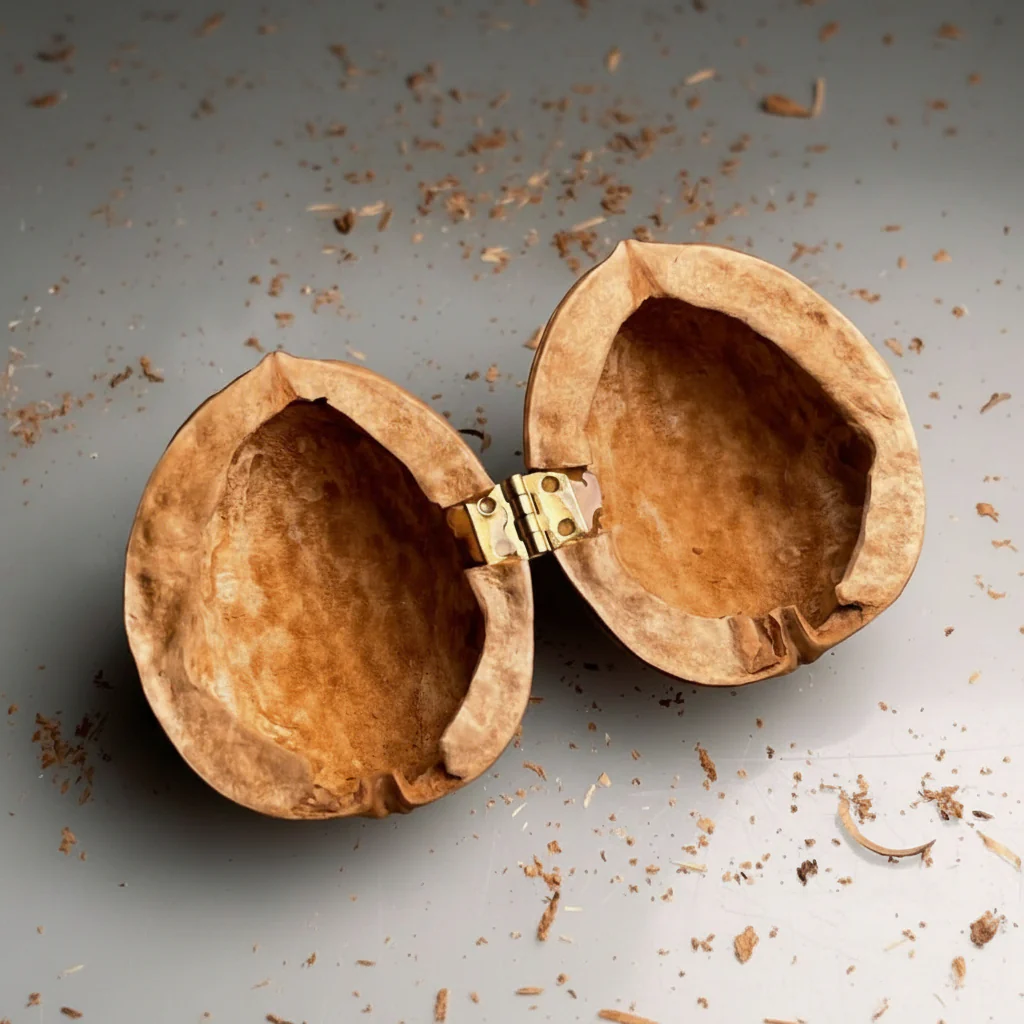 WALDWHISPER – Handmade dollhouse made from walnut shells with interior lighting - Image 4