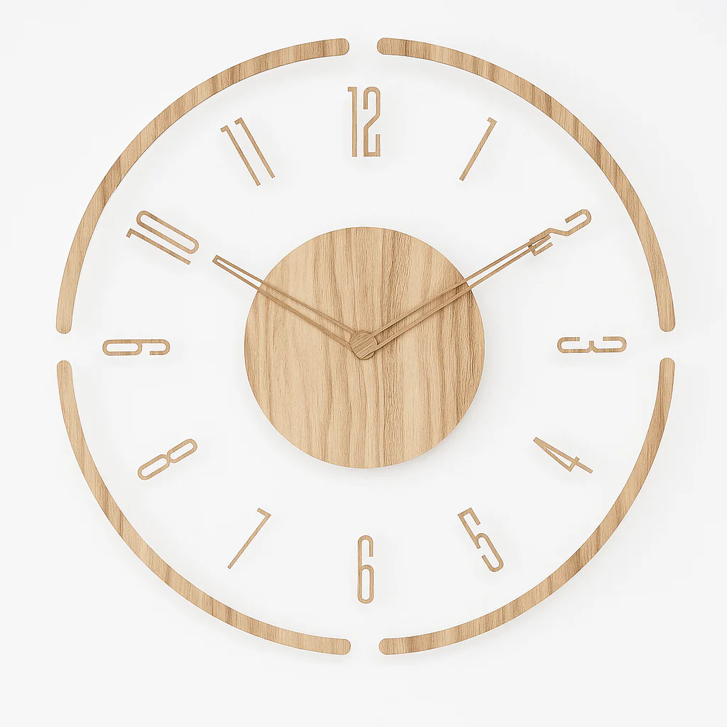 NORDIC CLOCK - Silent wooden wall clock in a minimalist design - Image 4