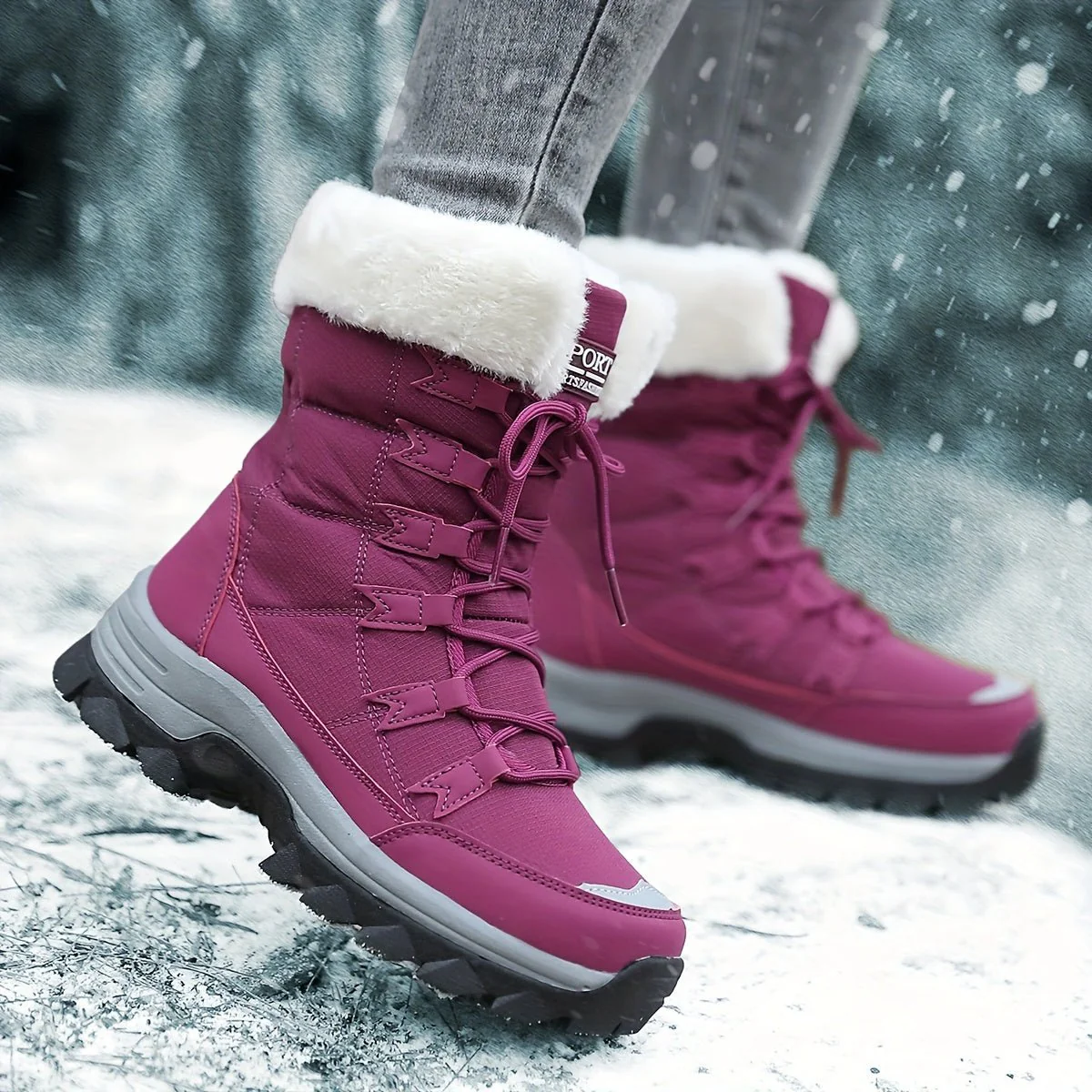 WARMFASHION – Fashionable Women's Winter Boots with Plush Lining & Secure Sole - Image 5
