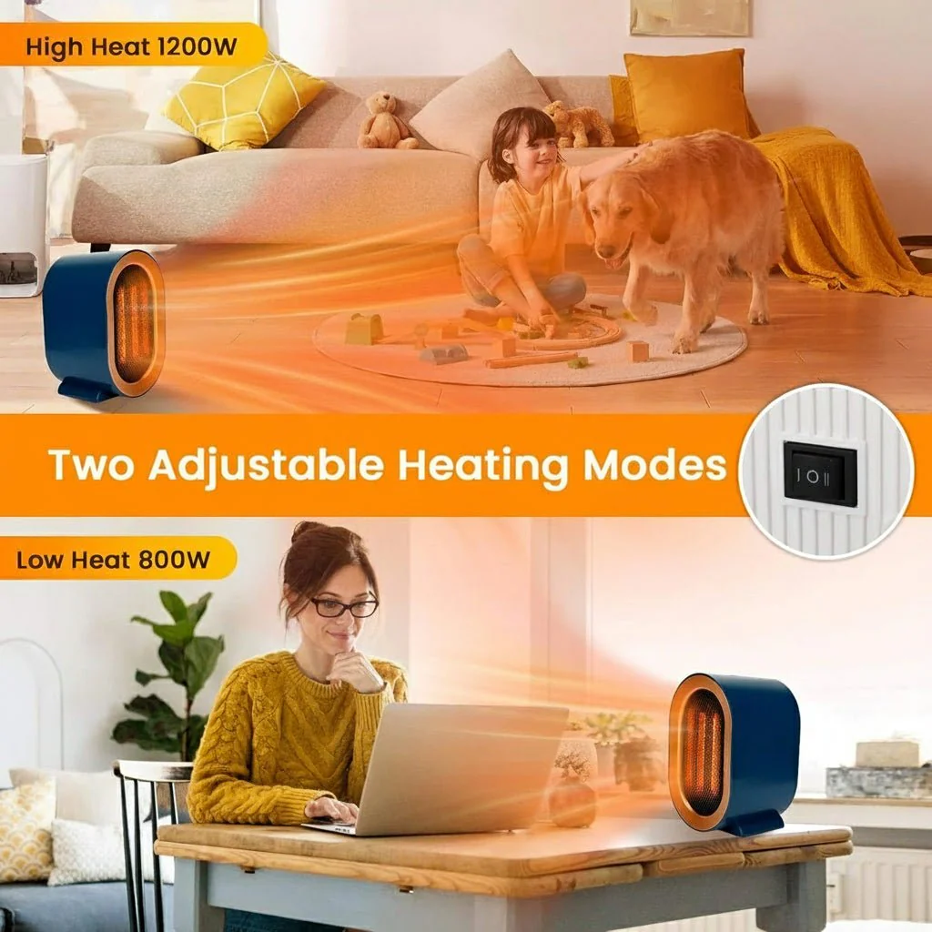 WARMFLOW – Mini electric heater with ceramic fan and energy-saving room heat - Image 4