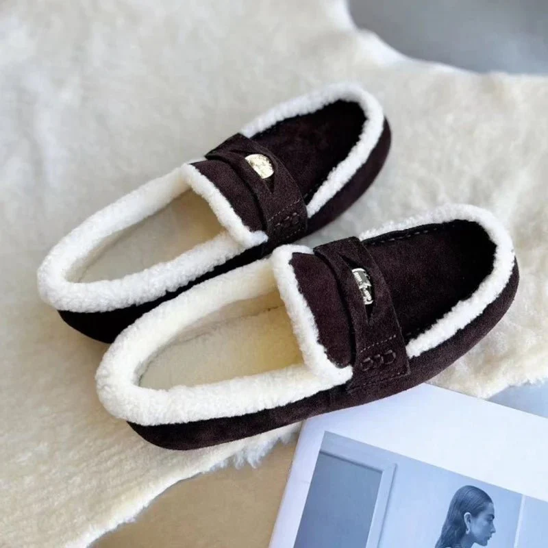 WARMTOE – Classic Women's Suede Loafers with Round Toe Shape and Wool Lining - Image 4