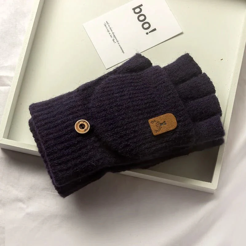 WARMTOUCH – Winter half-finger gloves with touchscreen function & soft knit design - Image 3
