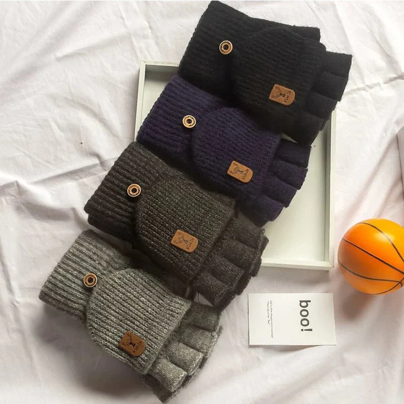 WARMTOUCH – Winter half-finger gloves with touchscreen function & soft knit design - Image 5