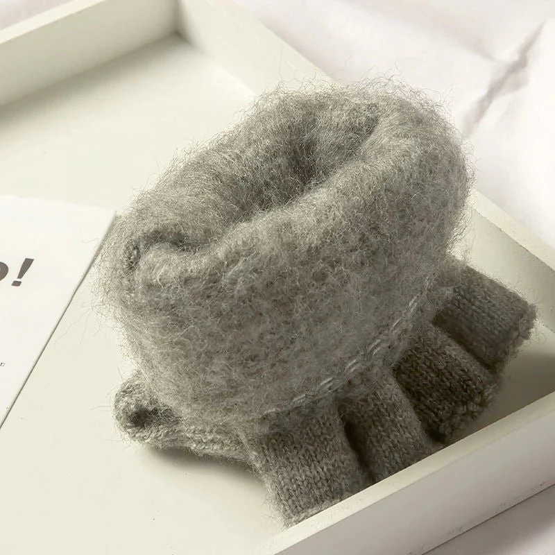 WARMTOUCH – Winter half-finger gloves with touchscreen function & soft knit design - Image 7