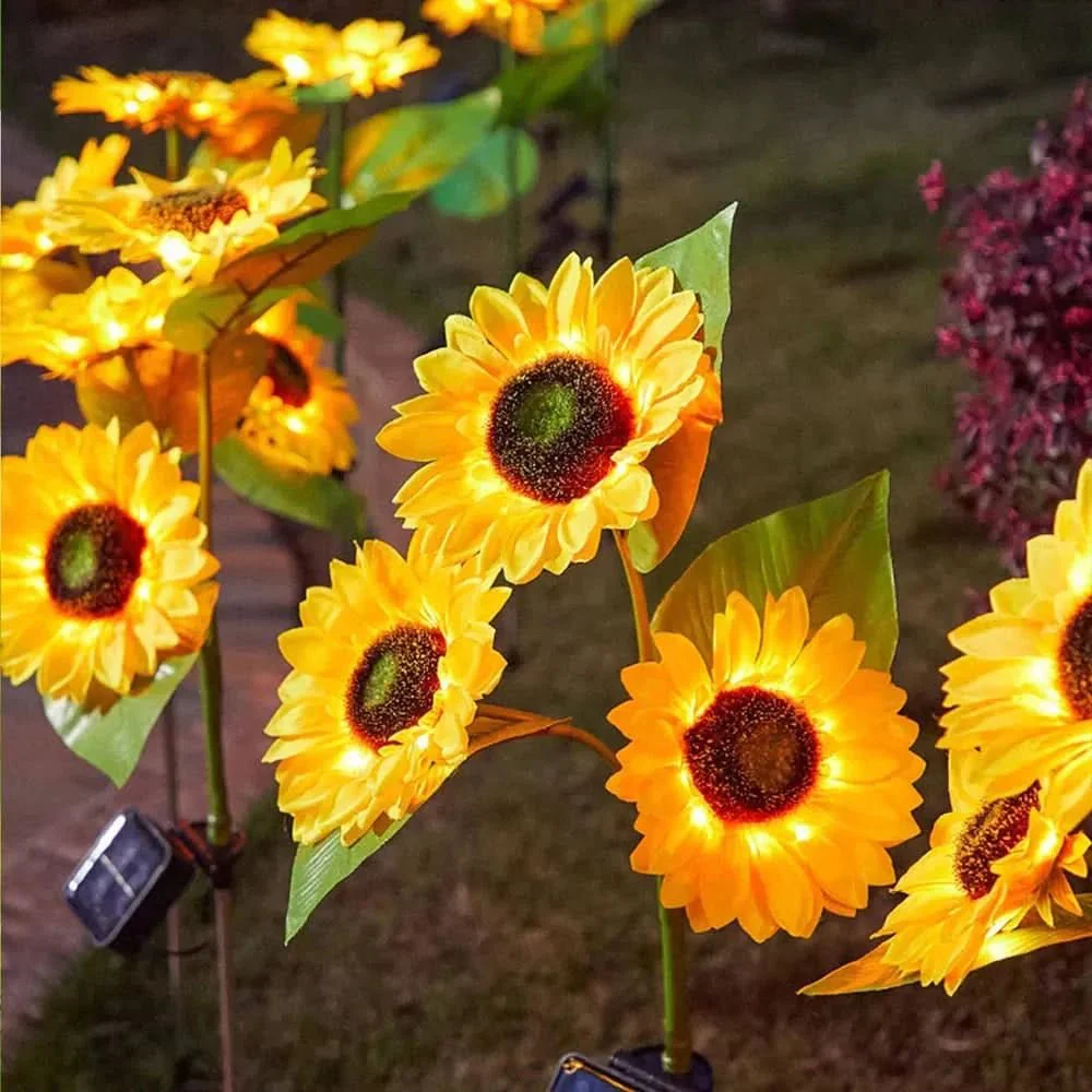 Waterproof solar lamp in sunflower model for garden and outdoor areas - Automatic lighting - Image 3