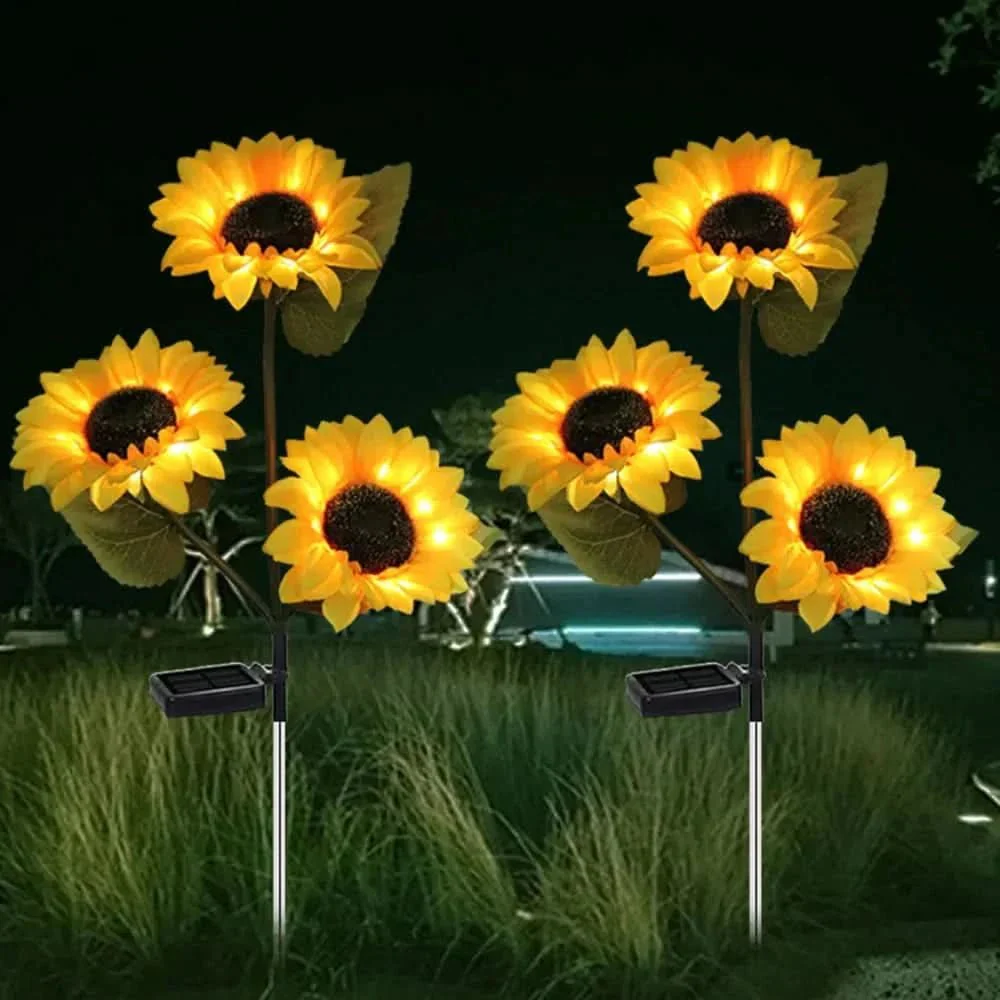 Waterproof solar lamp in sunflower model for garden and outdoor areas - Automatic lighting - Image 4