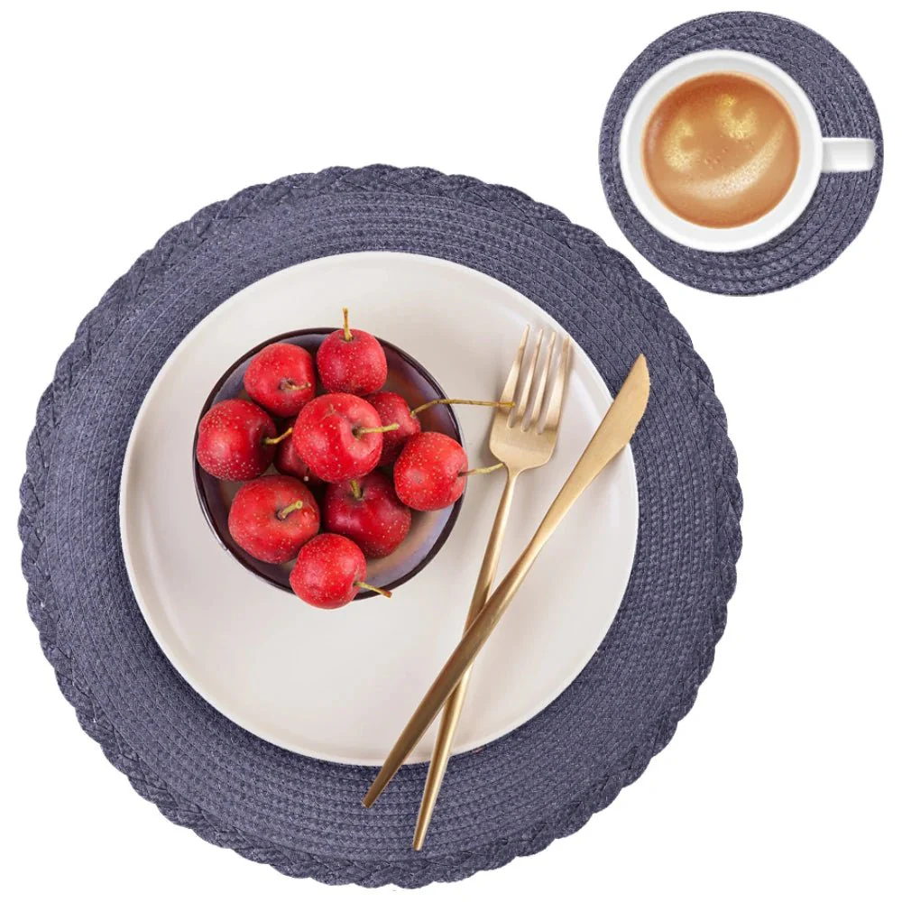 WEAVECIRCLE – Set of 6 washable, non-slip braided placemats - Image 2
