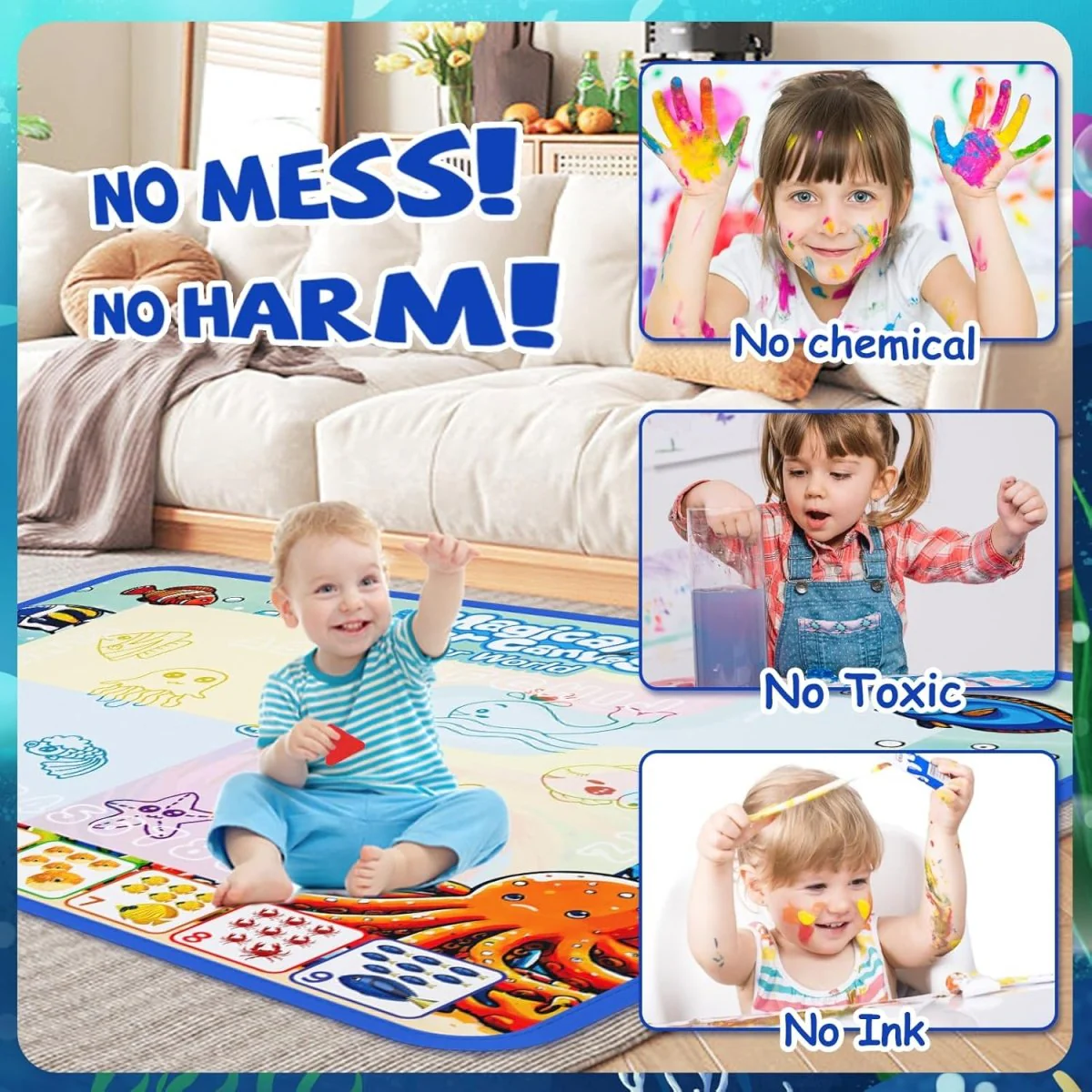 WETPAINTPAD – Clean Water Painting Mat 100 x 80 cm for Children - Image 4