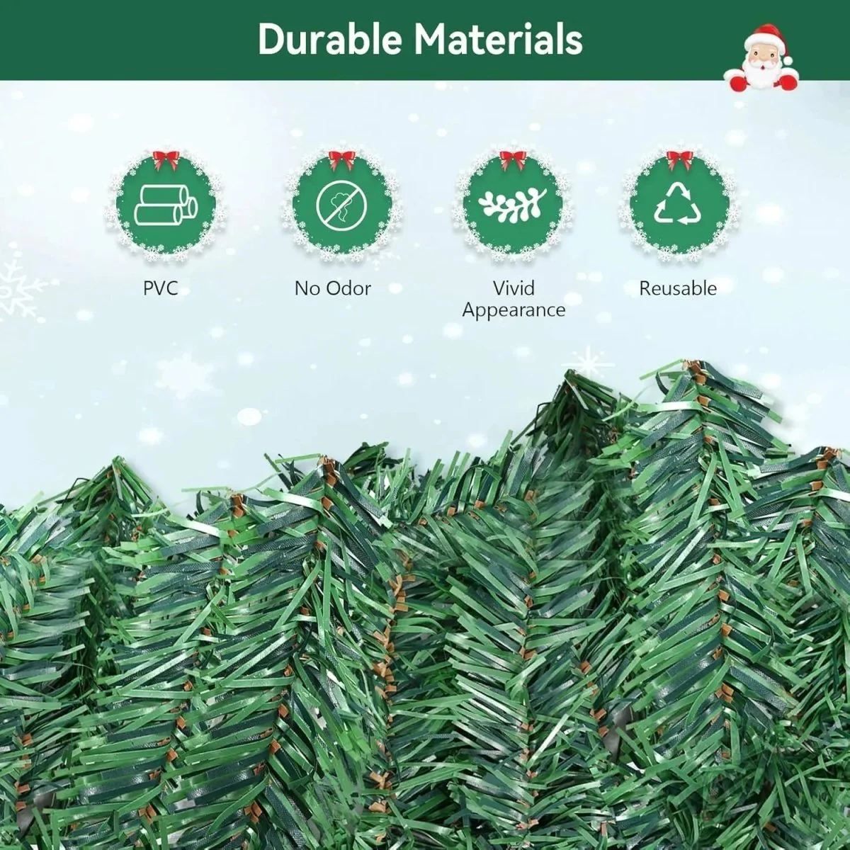 WINTERGREEN Christmas Garland – 2.7 m LED Decoration with Warm White Light - Image 6