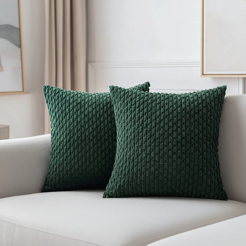 WOHLKORD – Boho-cord pillowcase with stripes for cozy home accents
