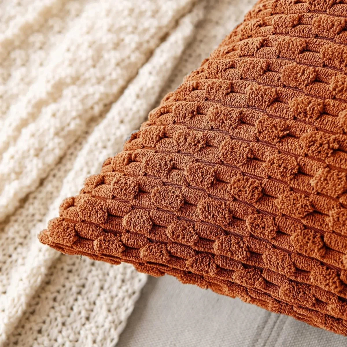 WOHLKORD – Boho-cord pillowcase with stripes for cozy home accents - Image 4