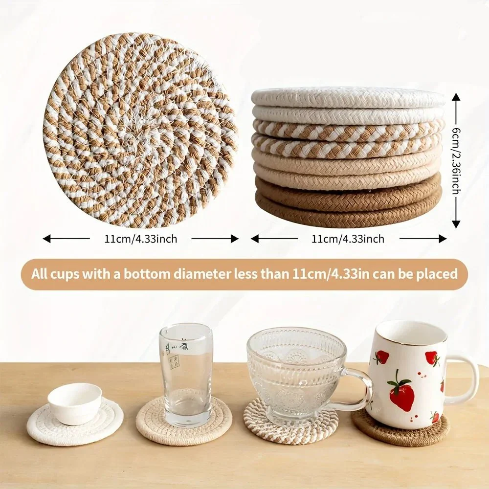 WOHNCO โ Absorbent Cotton Coasters for Stylish Table Protection in Everyday Life - Image 5