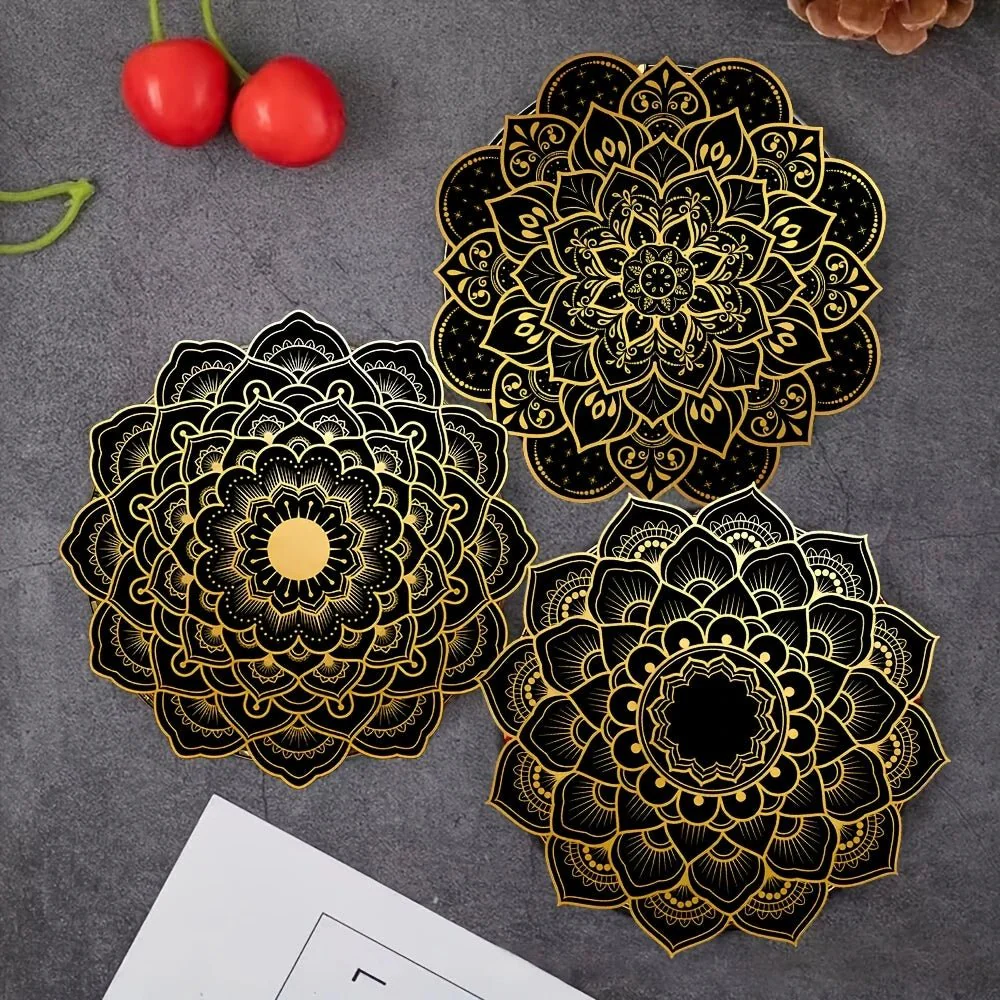 WOODARA – Elegant round wooden coaster with mandala pattern - Image 3