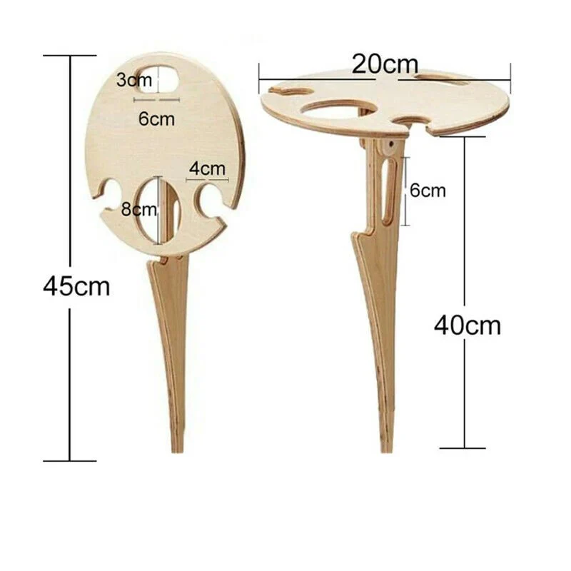 WOODESCAPE – Portable Foldable Wooden Wine Table for Outdoors with Glass Holder for Picnics & Camping - Image 7