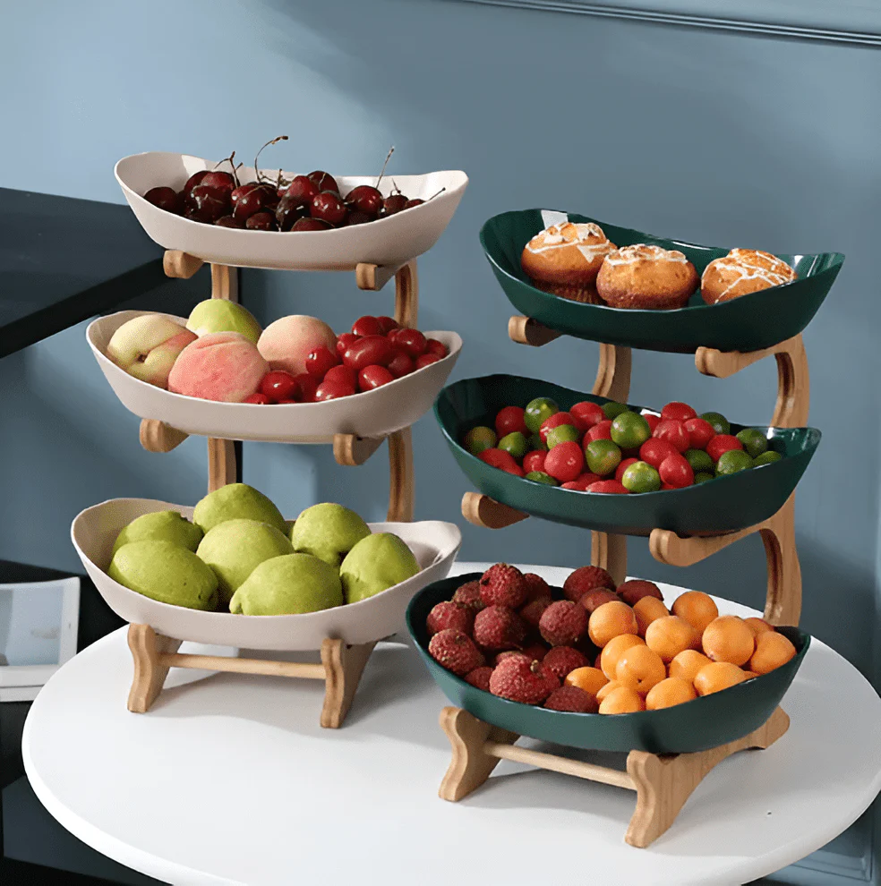 WOODFORM – Multi-tier wooden fruit bowl for modern countertop storage - Image 5