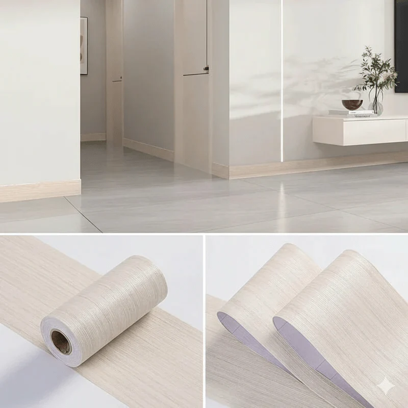 WoodLuxe Design Strip | PVC Wood Look Baseboard | Self-adhesive & Waterproof | Elegant Wall & Floor Decoration - Image 8
