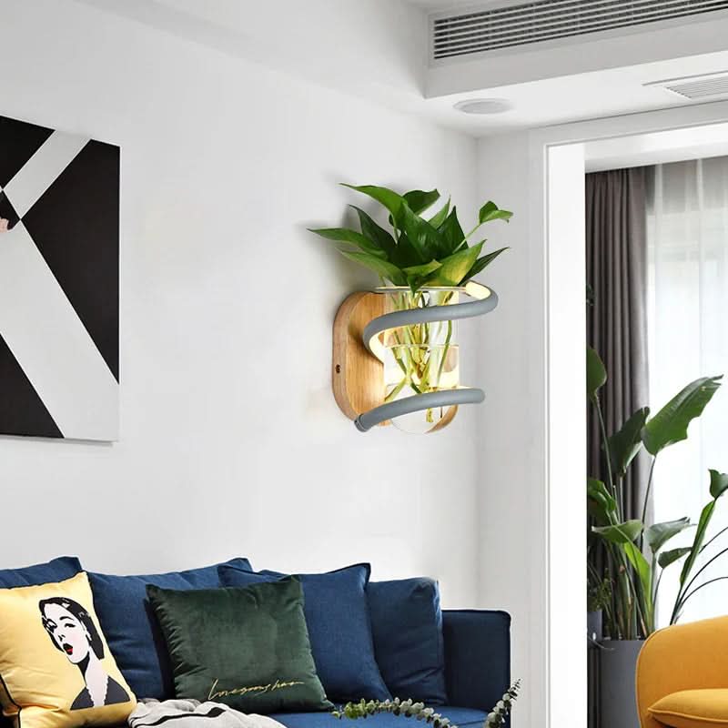 WOODVIA – LED wall light made of wood with built-in vase holder - Image 3