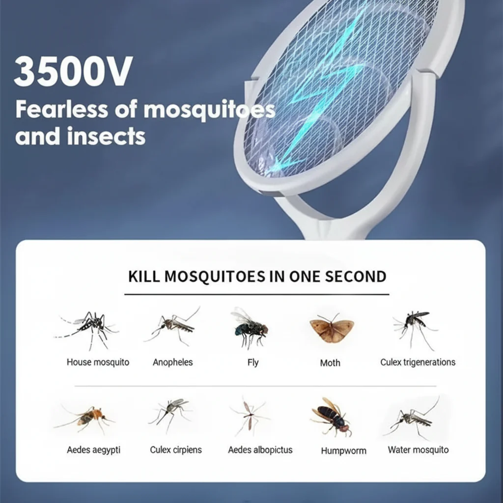 ZapGuard – 5-in-1 Electric Mosquito Swatter with LED - Image 8