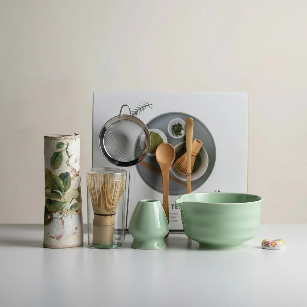 ZENBREW – Genuine Matcha Tea Set, 8-piece Set with Cherry Blossom Bowl and Bamboo Whisk - Image 8
